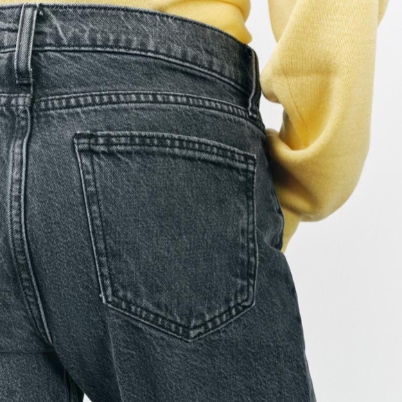 Zara Low Rise Straight Leg Black Denim Jeans Size 12 - Picture 3 of 12